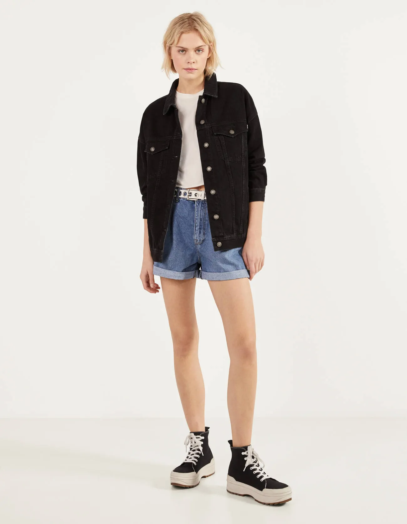 Oversized denim jacket – Schwarz – Image 4 of 4