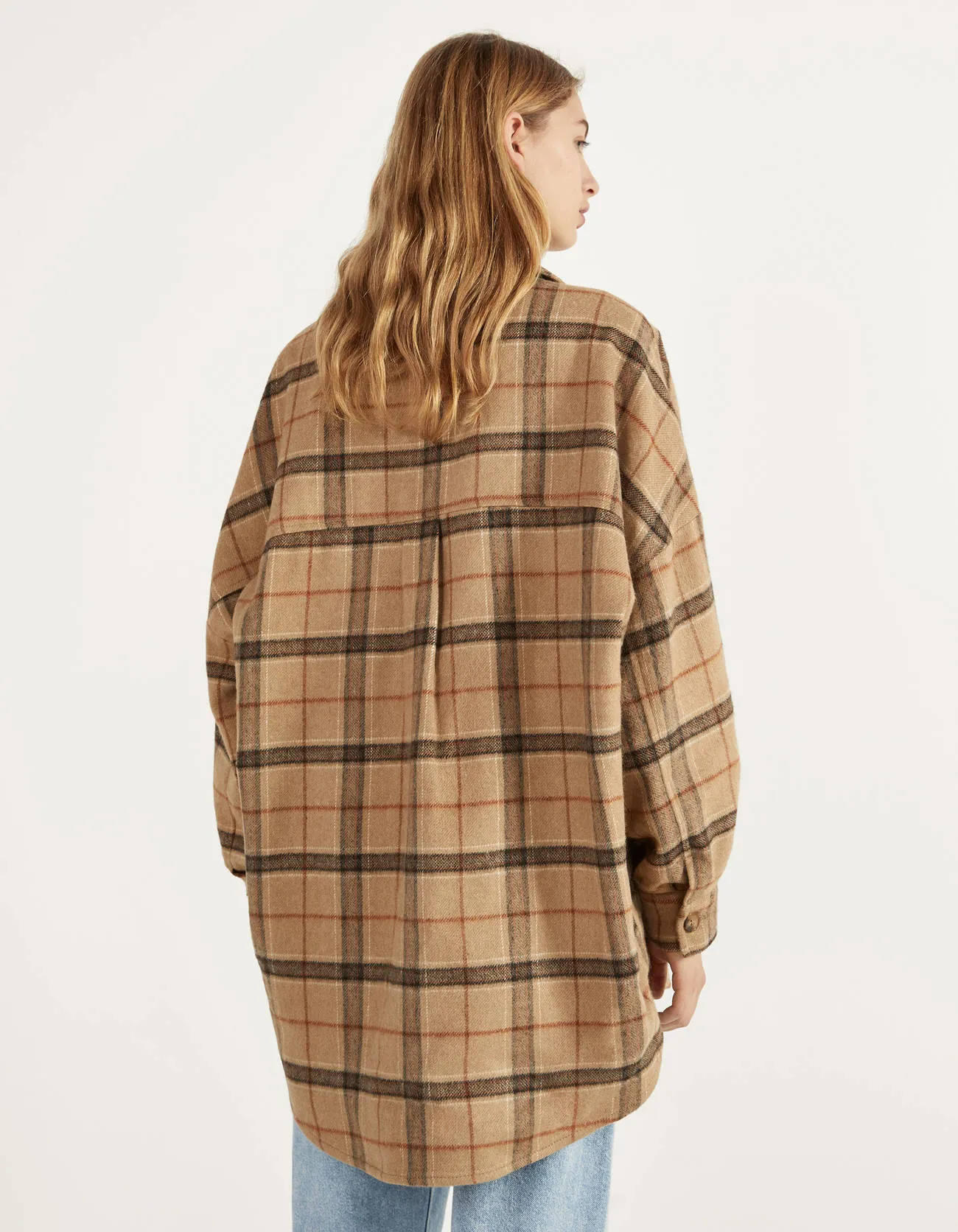 Shirt jacket with check pattern – Beige – Image 2 of 5