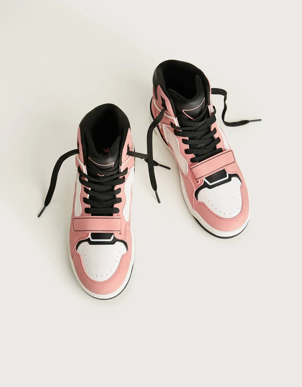 Hochgeschnittene, kombinierte Sneaker – Rosa – Bild 4 von 5