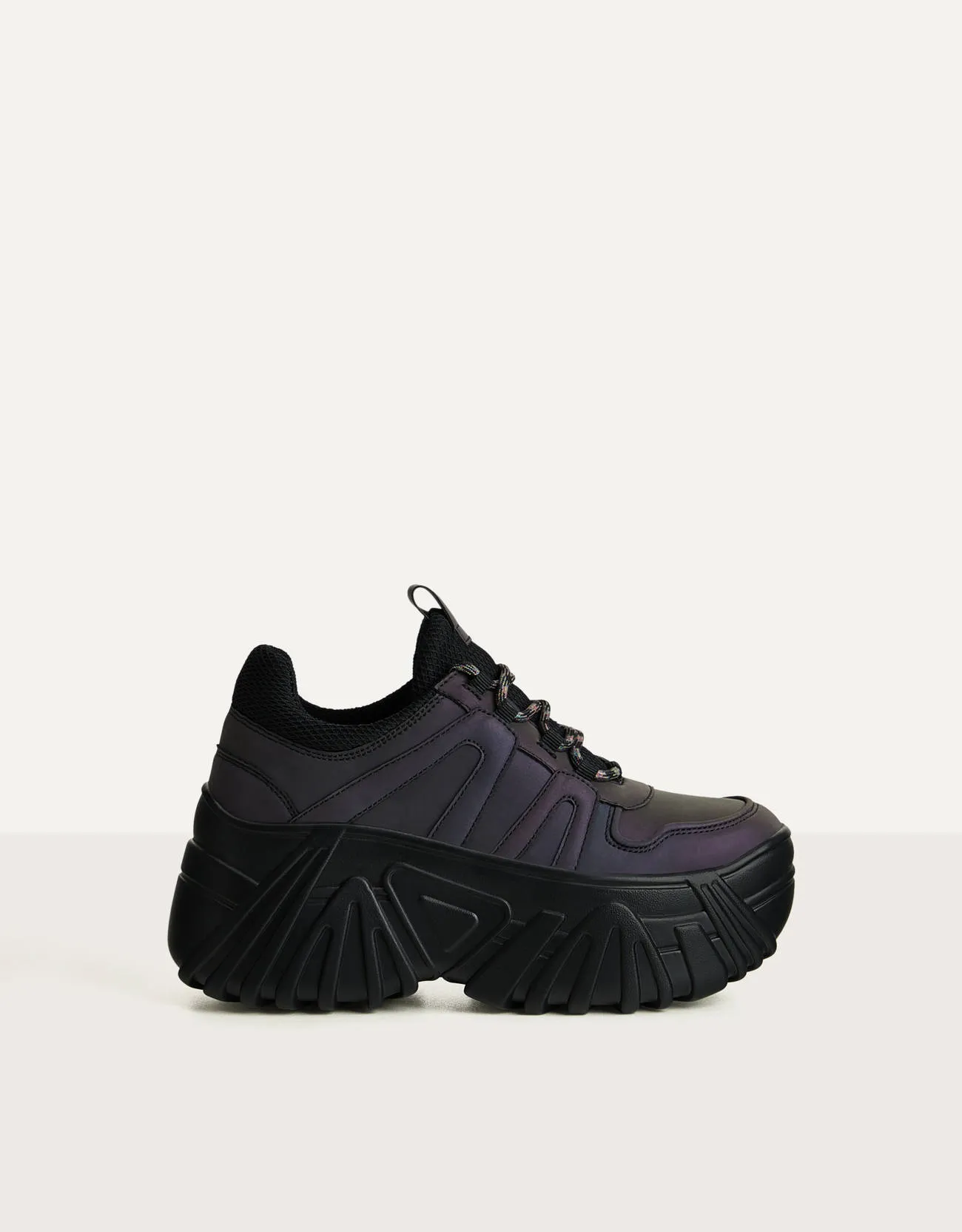 Reflective sneakers with platform sole – Schwarz – Image 5 of 6