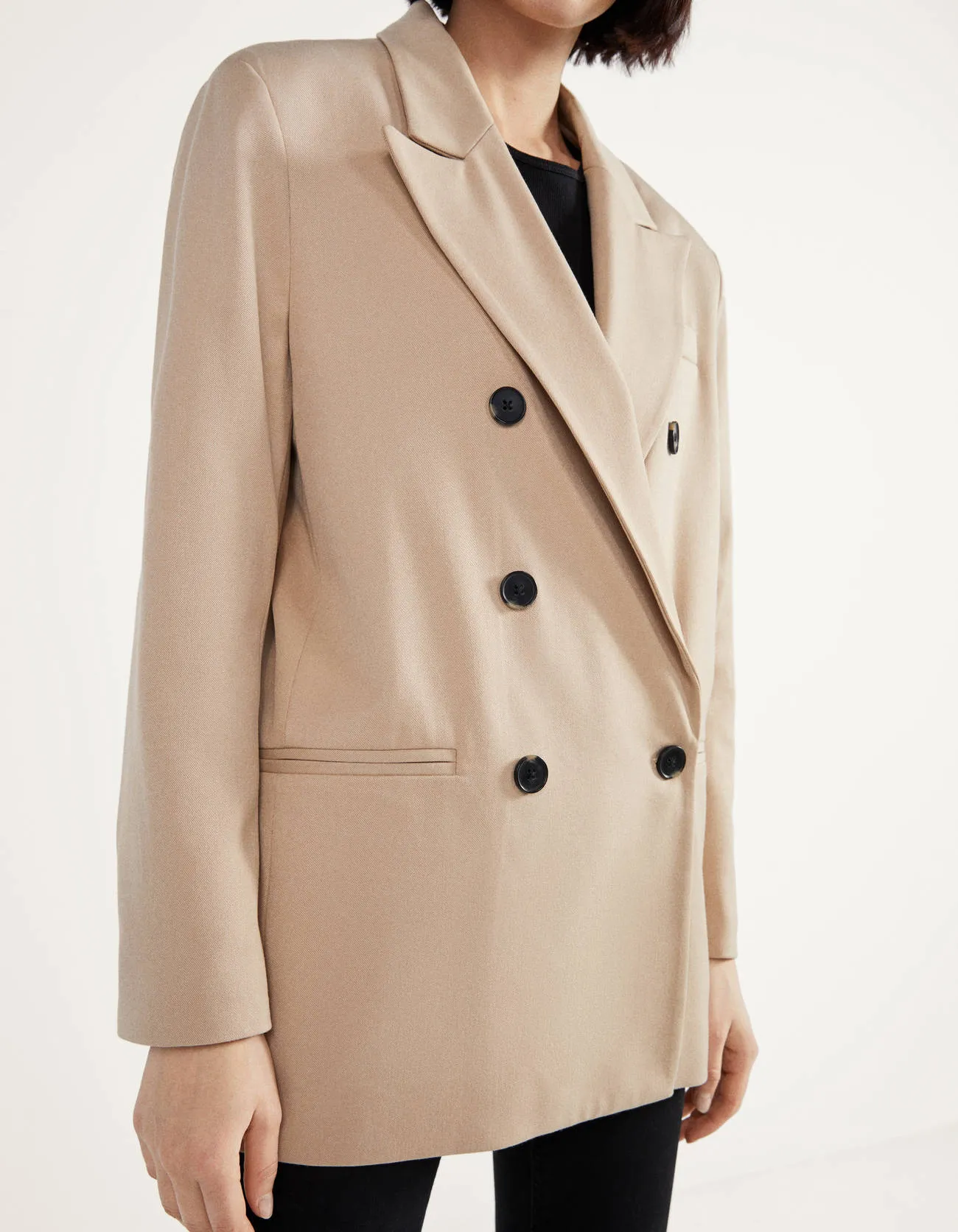 Straight-cut blazer – Beige – Image 3 of 5