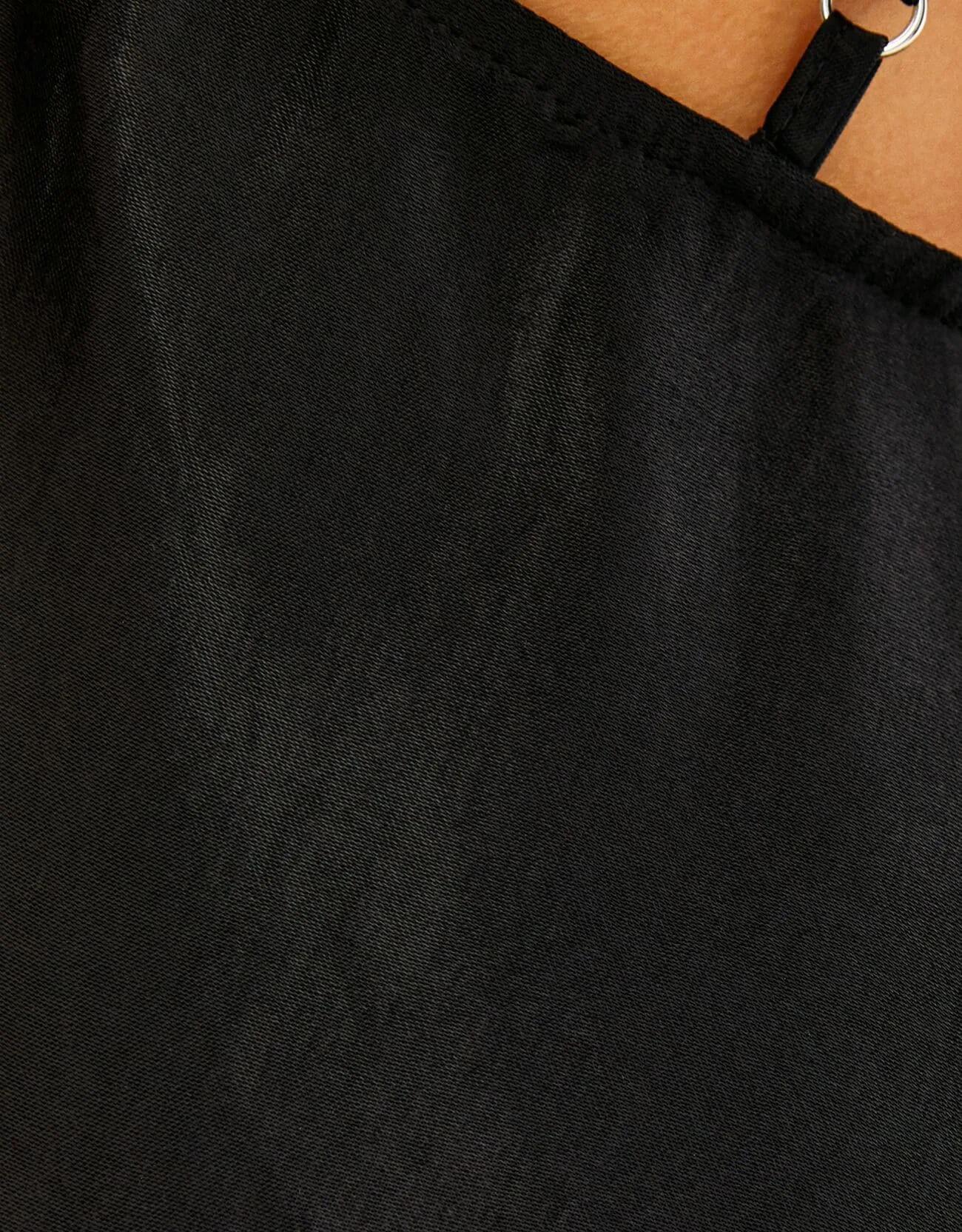 Satiniertes Midikleid mit Trägern und Strass – Schwarz – Bild 7 von 7