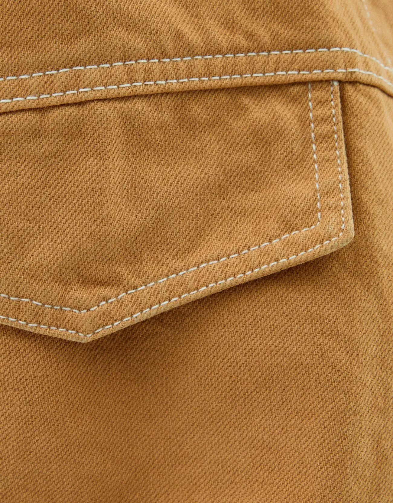 Trucker jacket made of cotton with contrast colour – Camel – Image 6 of 6