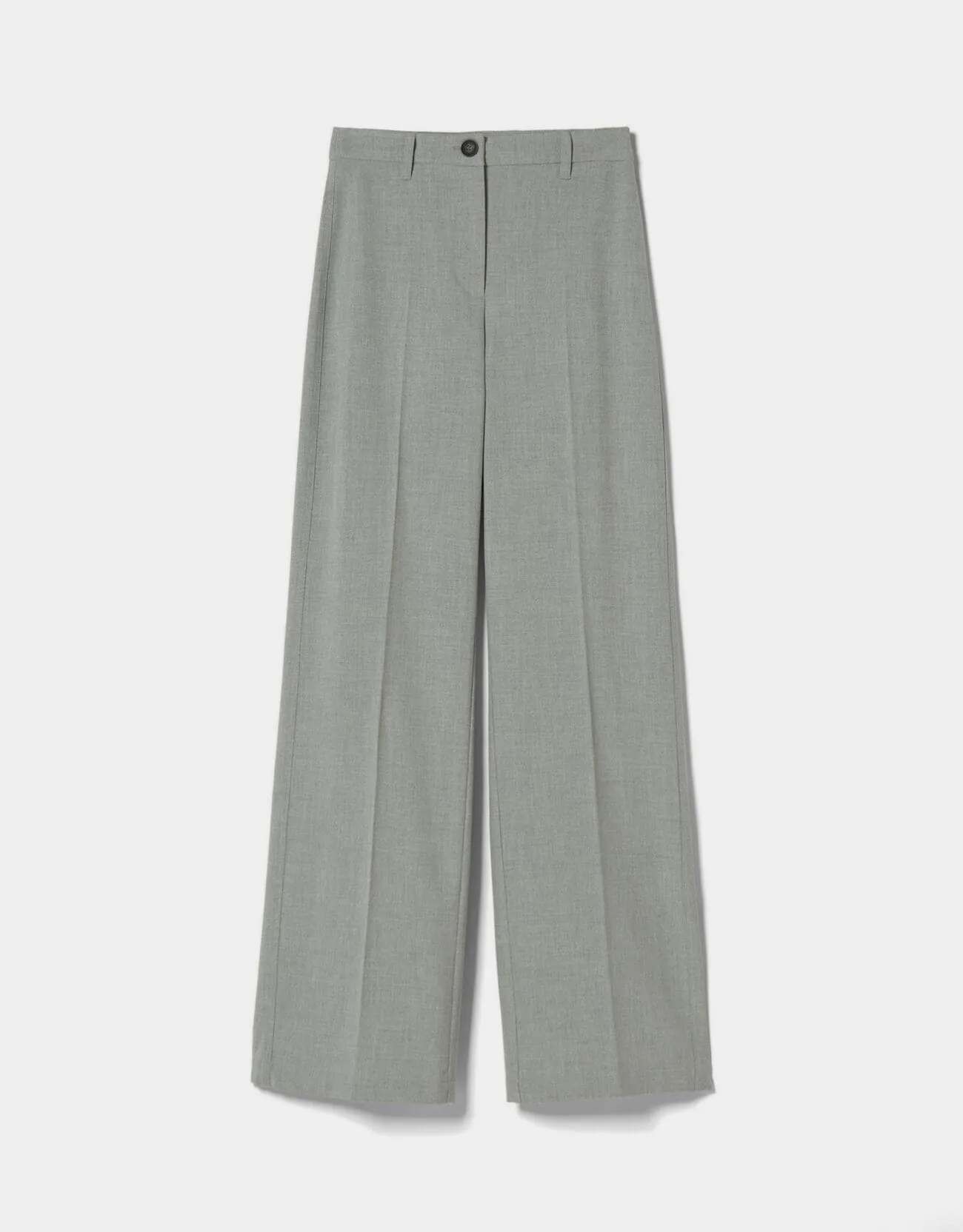 Wide-Leg-Hose mit Gürtelschlaufen – Grau – Bild 5 von 5