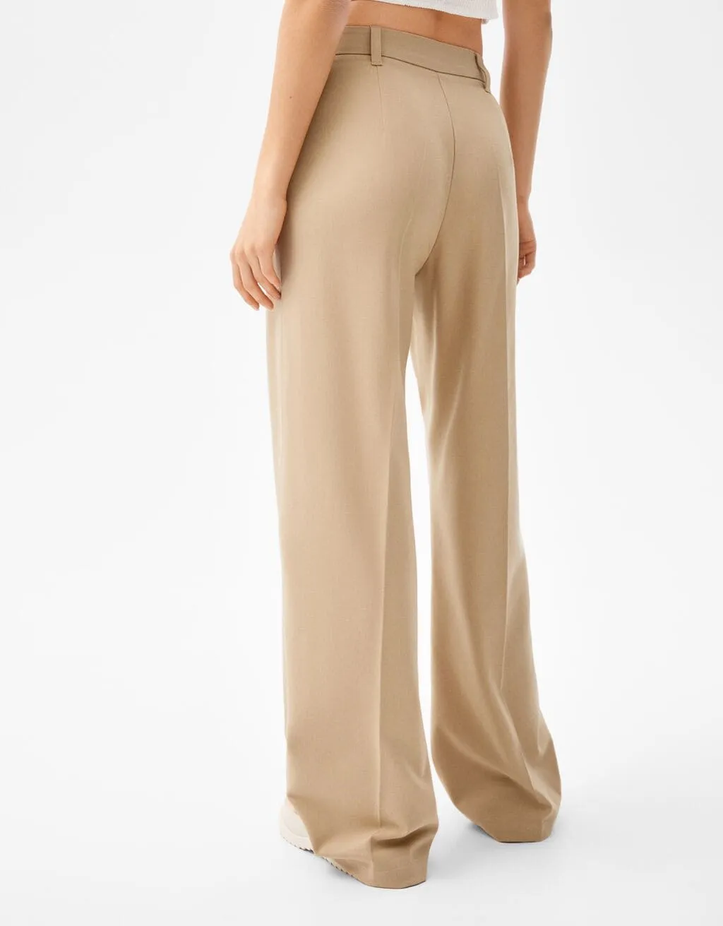 Wide-Leg-Hose mit Gürtelschlaufen – Camel – Bild 3 von 5