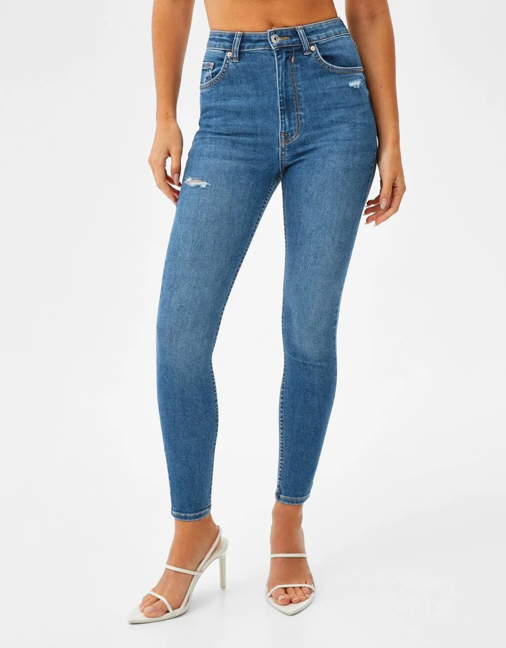 Super High Waist Jeans – Mittelblau – Bild 2 von 5