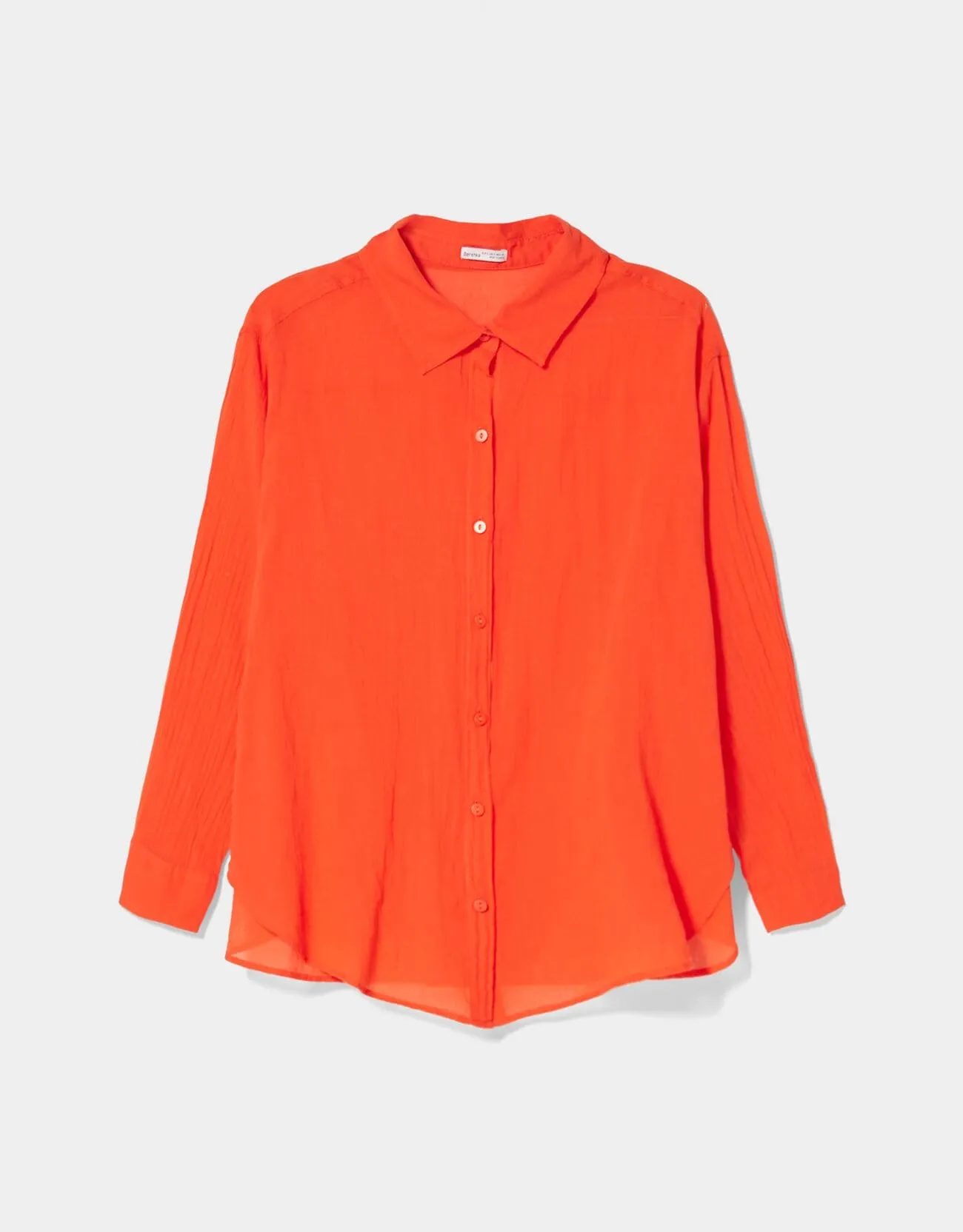 Oversize-Langarmhemd im rustikalen Look – Rot – Bild 4 von 5