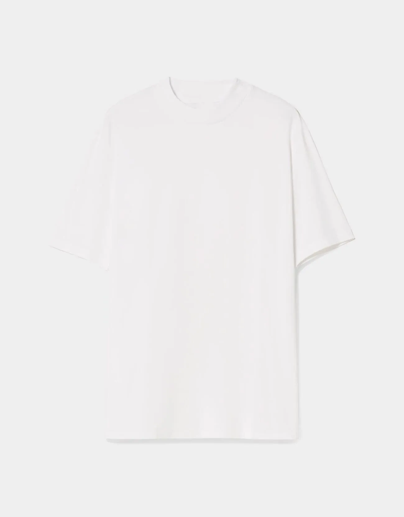 T-Shirt im Slim-Fit mit geripptem Stehkragen – Weiß – Bild 5 von 6