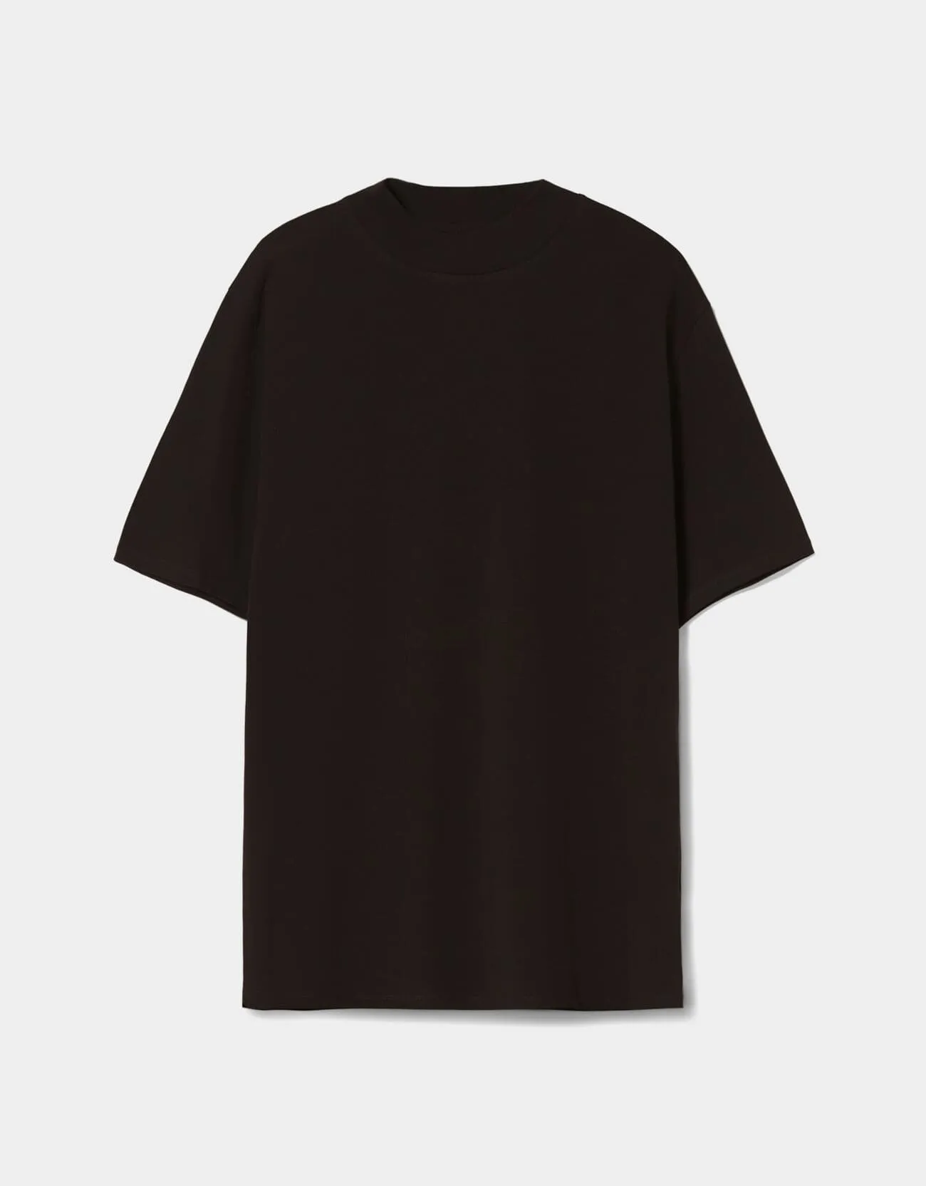Slim-fit T-shirt with ribbed stand-up collar – Schwarz – Image 5 of 5