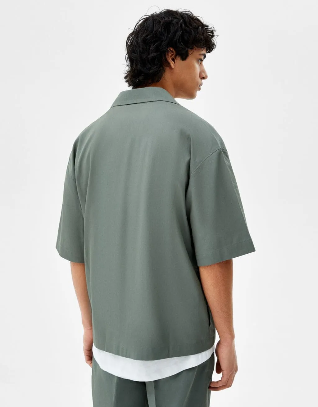 Oversize-Hemd aus Lyocell – Grün – Bild 2 von 5