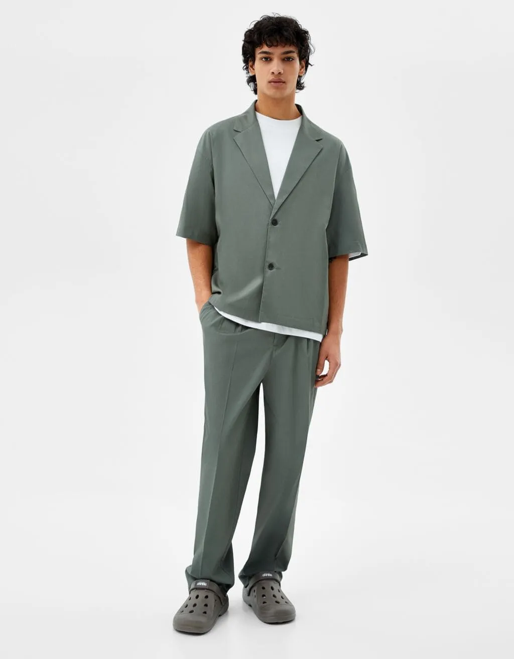 Oversize-Hemd aus Lyocell – Grün – Bild 4 von 5