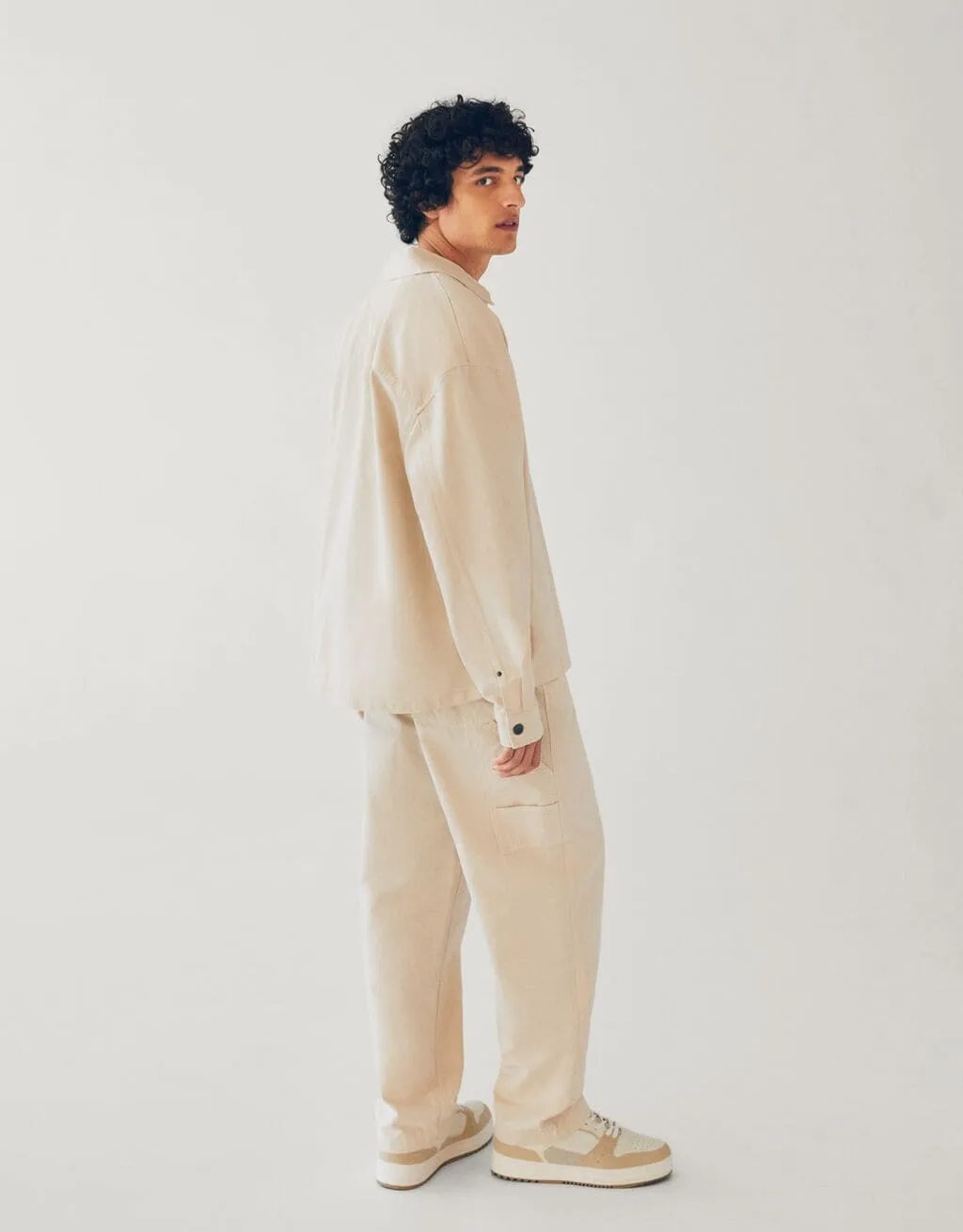 Baumwolljacke mit Reißverschluss – Sand – Bild 5 von 6
