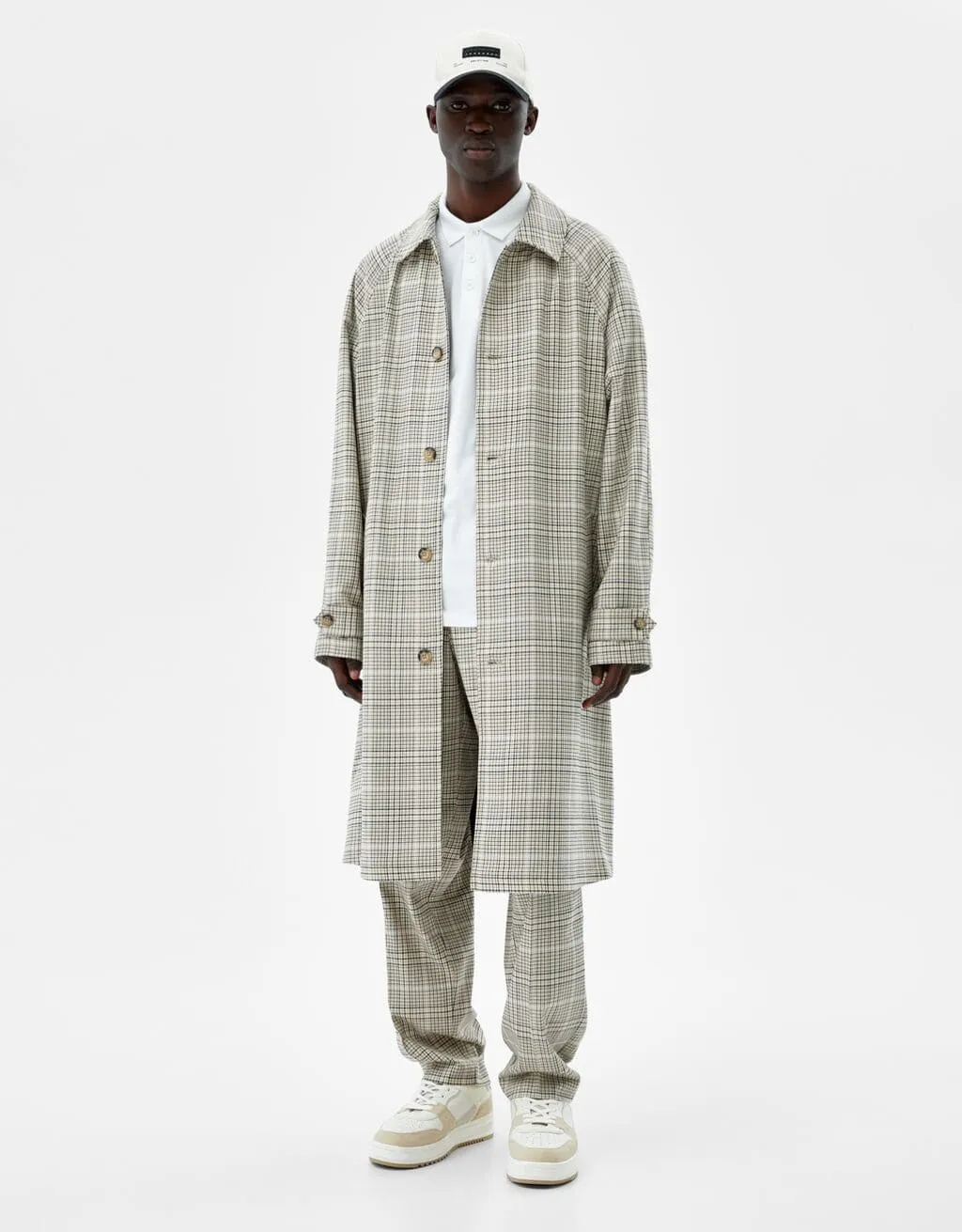 Karierter Trenchcoat – Camel – Bild 2 von 6