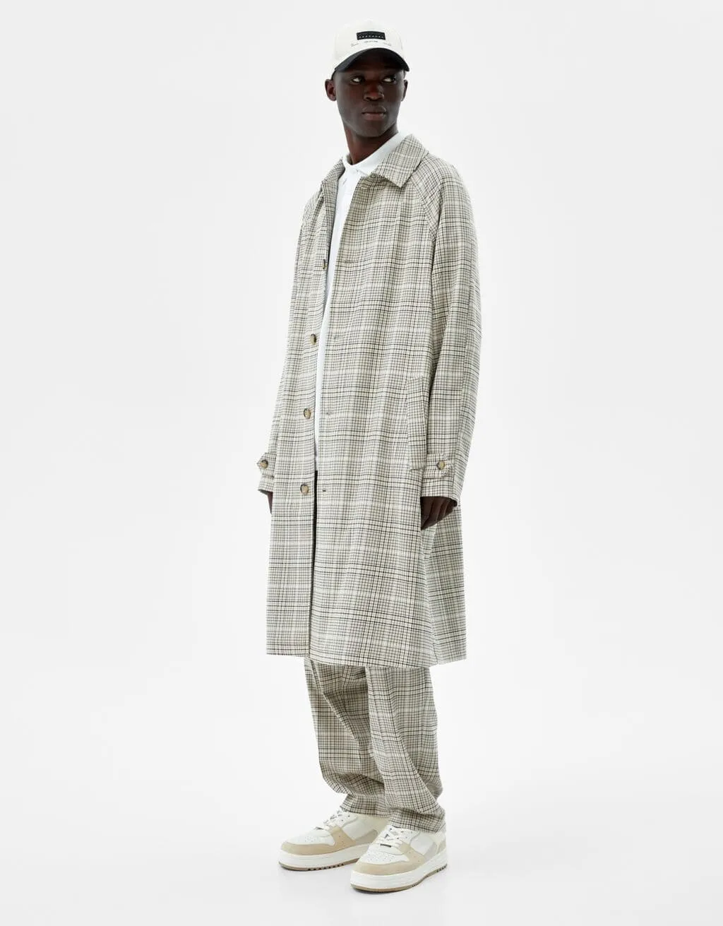 Karierter Trenchcoat – Camel – Bild 4 von 6