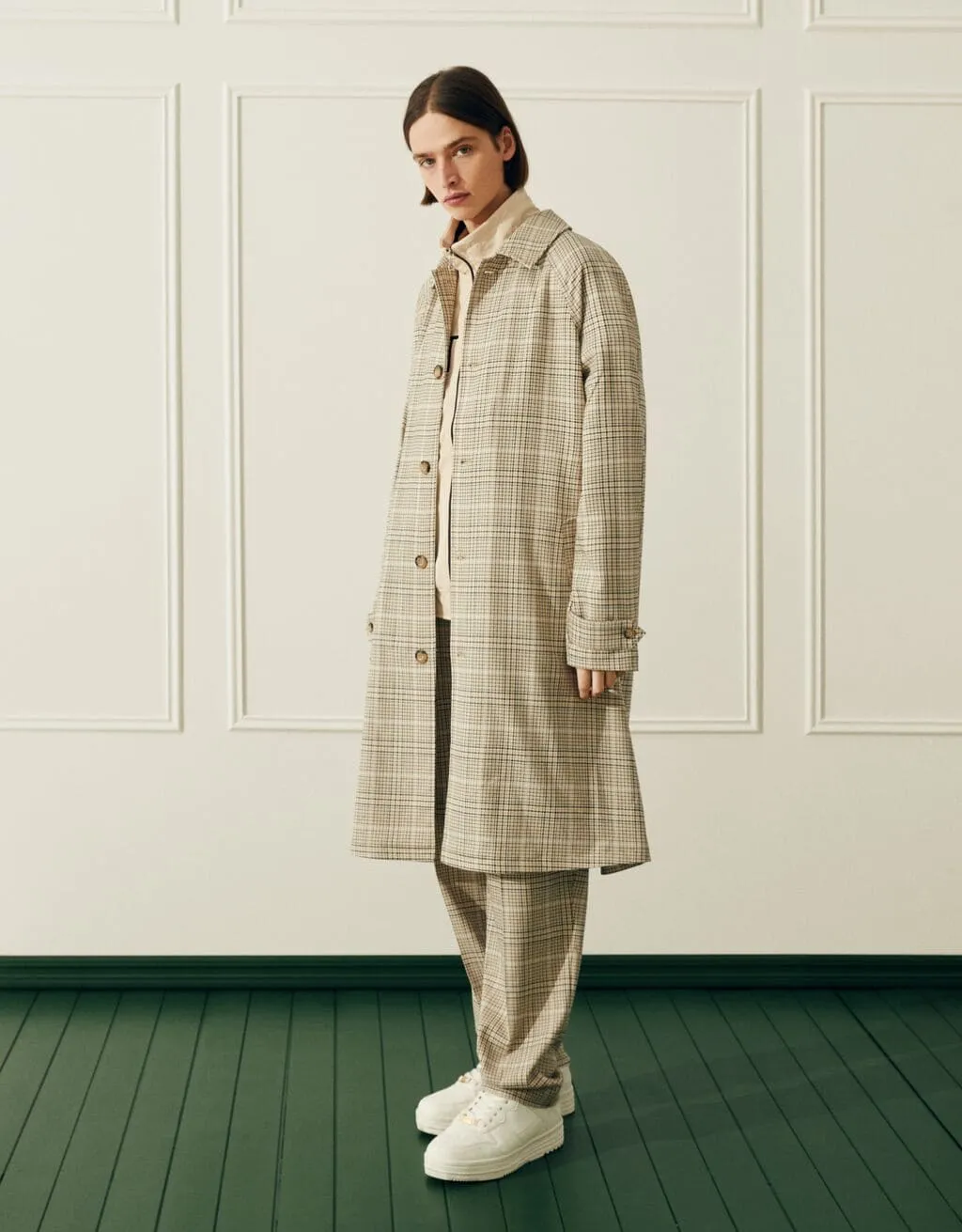 Karierter Trenchcoat – Camel – Bild 5 von 6