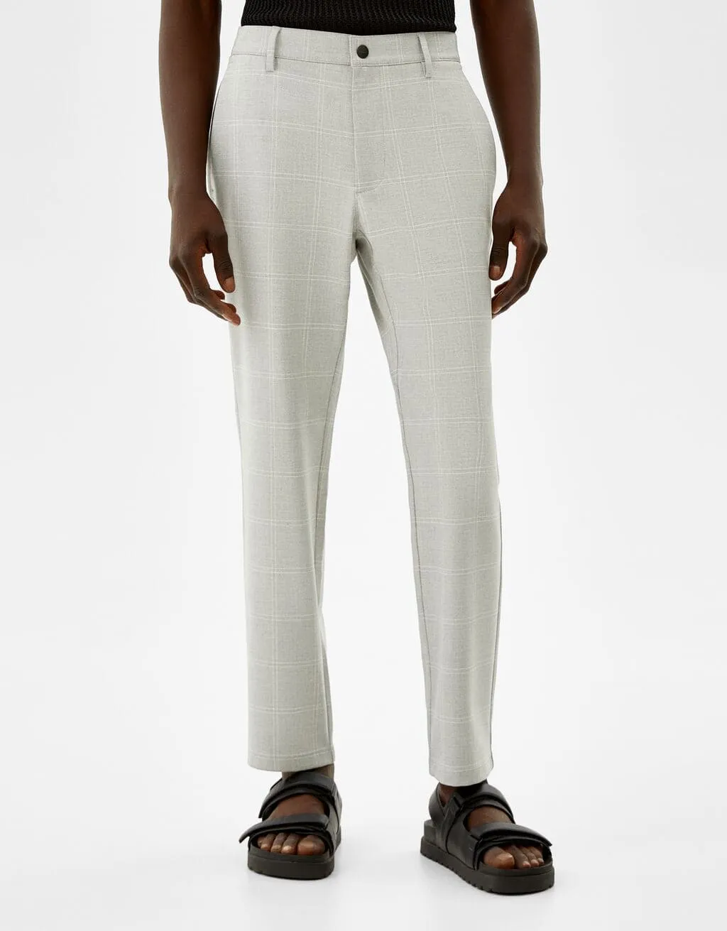 Slim-fit trousers with side elastic – Grau – Image 2 of 5