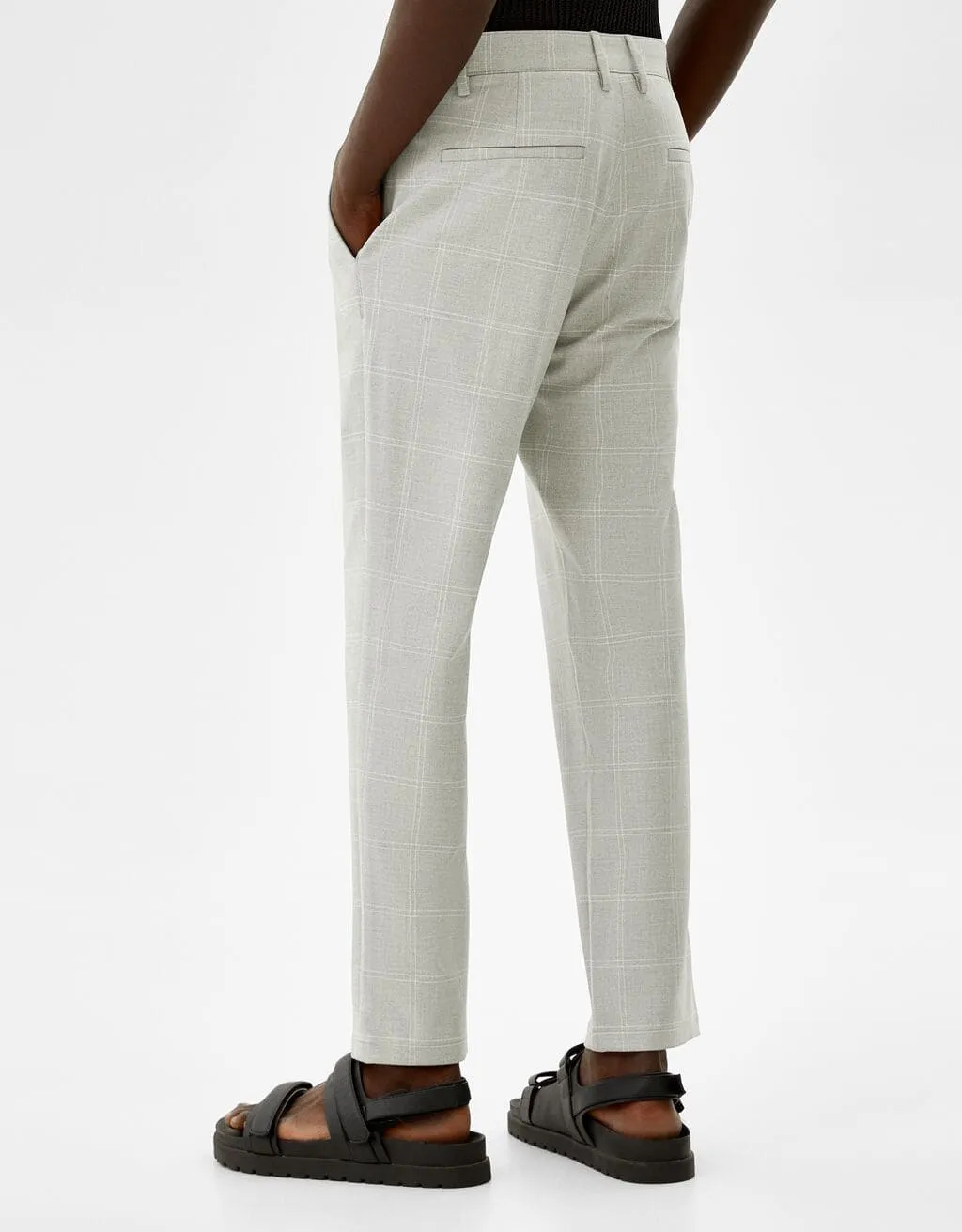 Slim-fit trousers with side elastic – Grau – Image 3 of 5