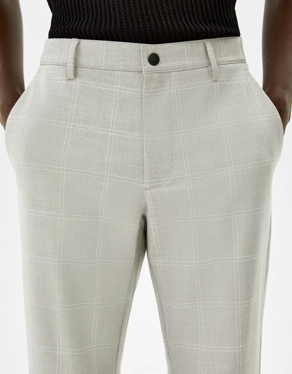 Slim-fit trousers with side elastic – Grau – Image 4 of 5
