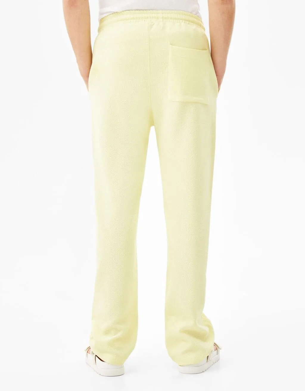Wide leg joggers with texture – Gelb – Image 3 of 5