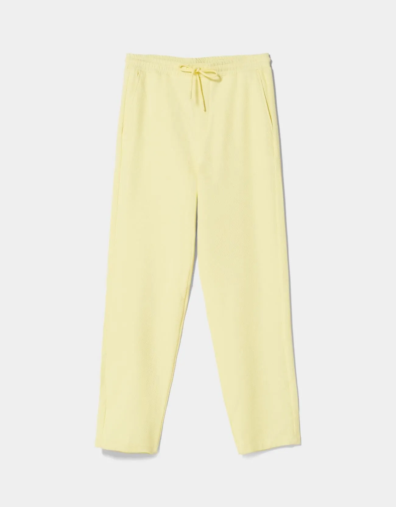 Wide leg joggers with texture – Gelb – Image 5 of 5