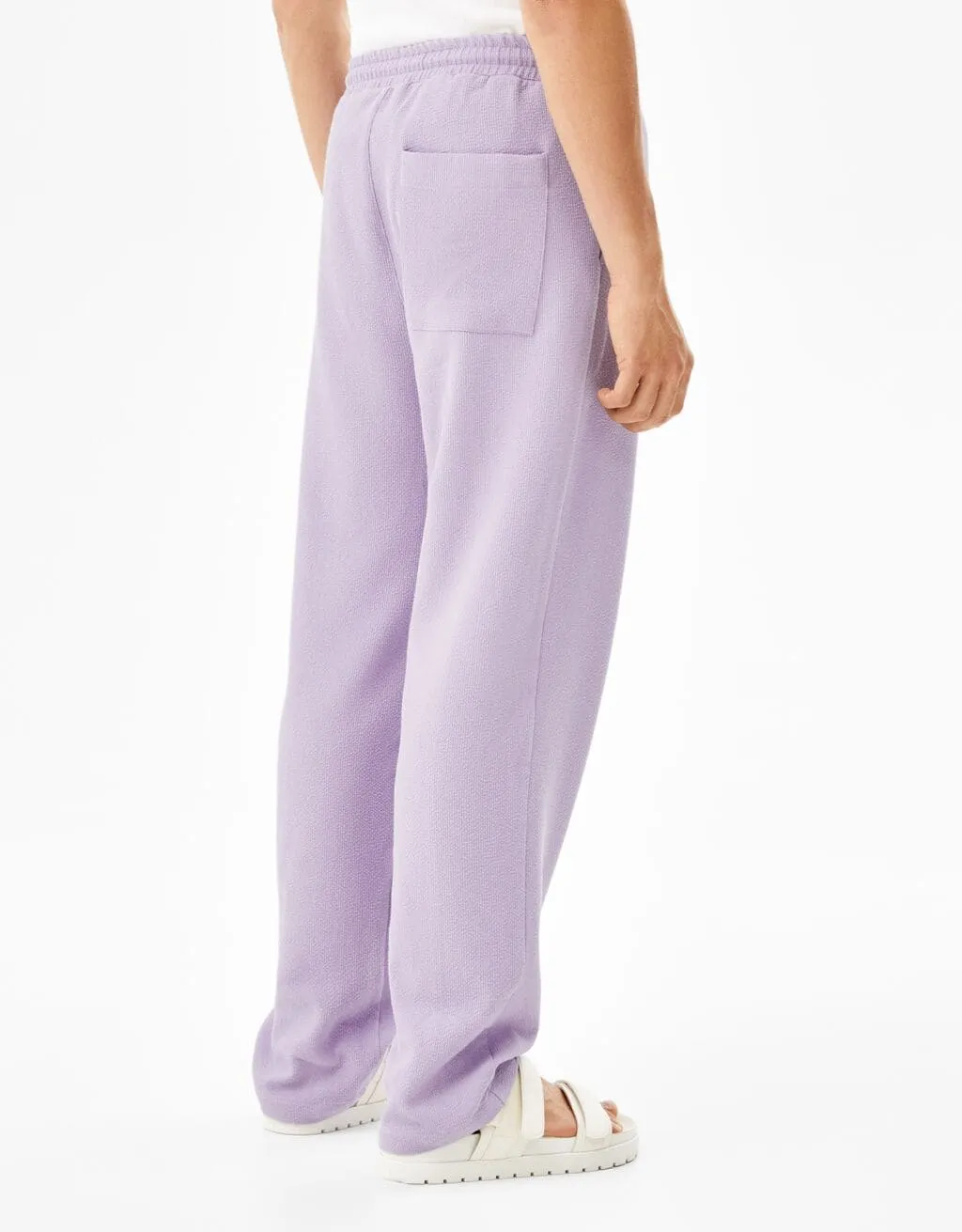 Wide leg joggers with texture – Violett – Image 3 of 5