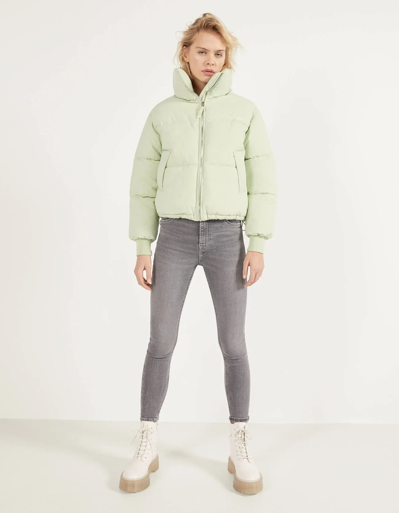 Pufferjacke aus Nylon – Grün – Bild 4 von 6