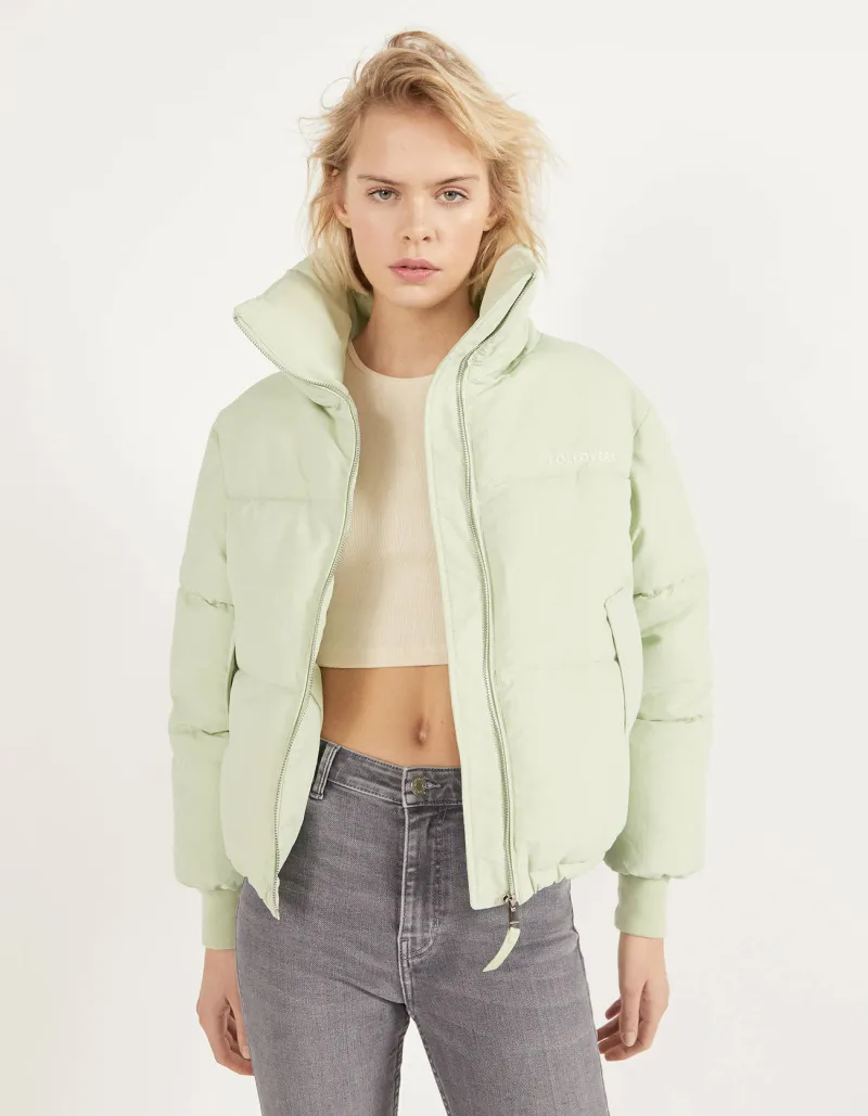 Pufferjacke aus Nylon – Grün